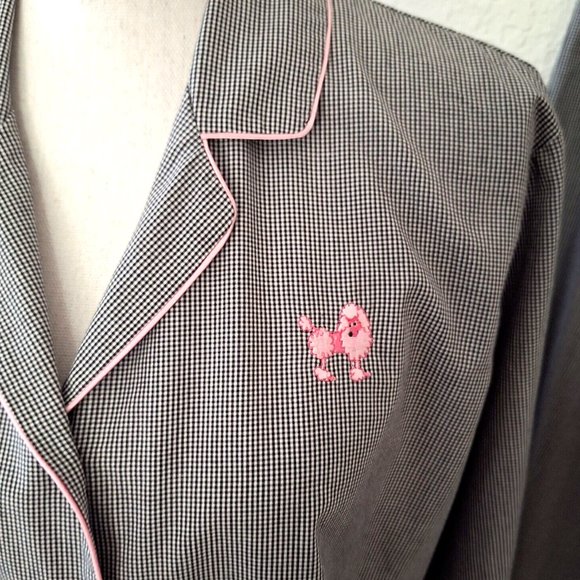 💰SOLD💰Poodle PJs Charter Club Black & White 100% Cotton Woven - Picture 2 of 7